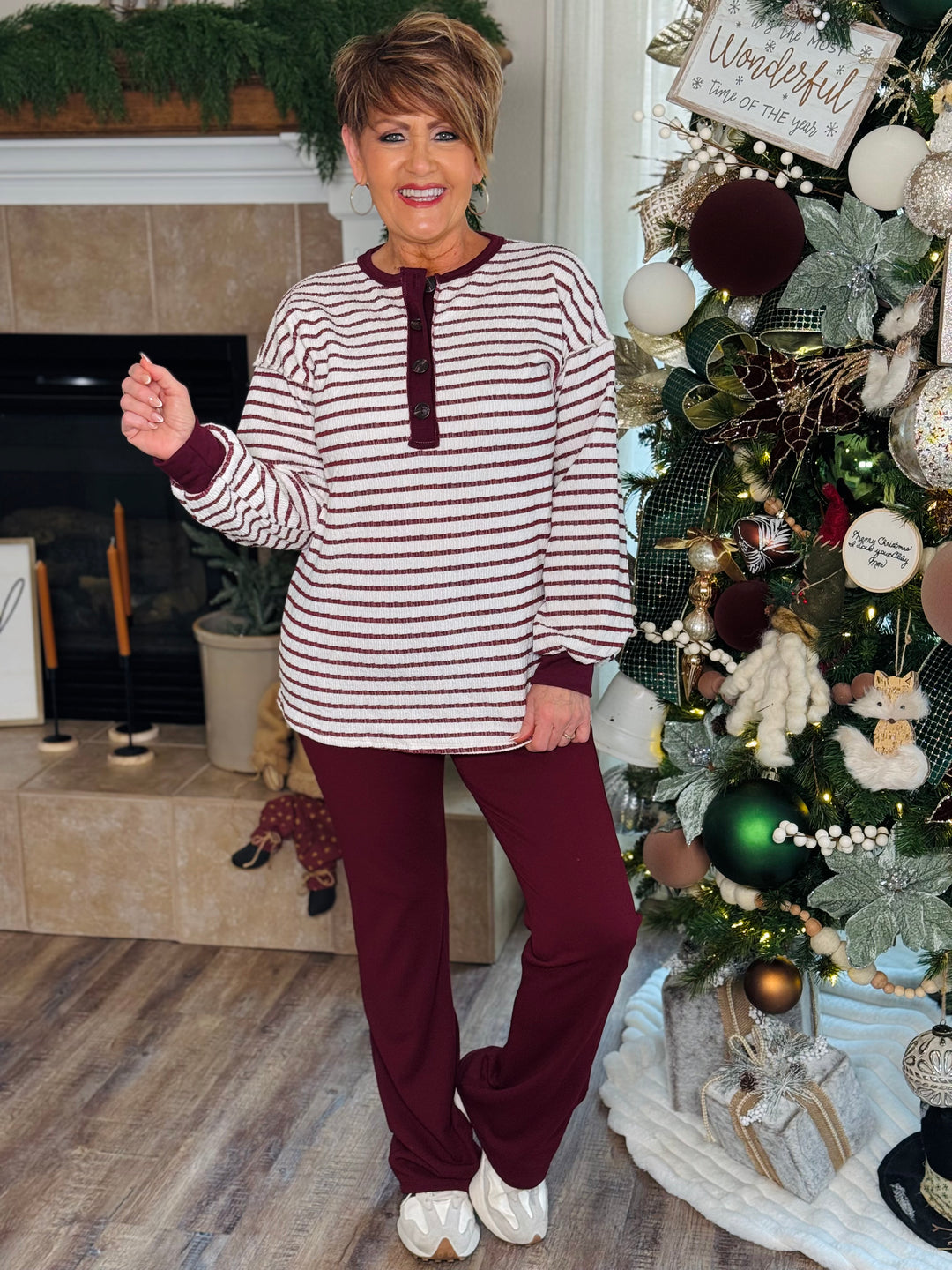 Puff Sleeve Striped Top - 2 Color Options