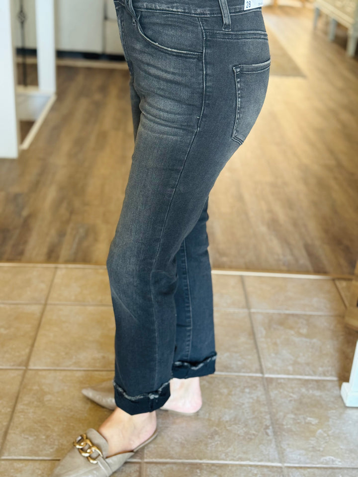 Washed Cropped Denim Pants