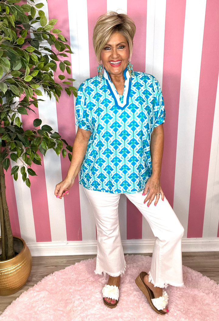 Luxe White Denim with Sharkbite hem