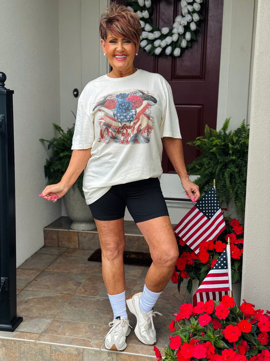 Patriotic 'Merica Cream Tee