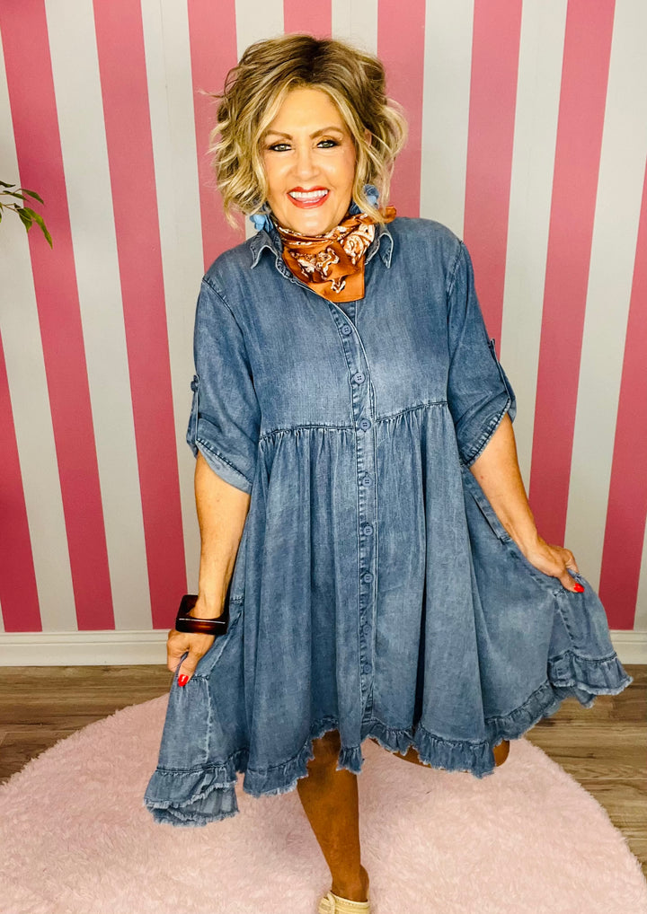 Flowy Chambray Dress