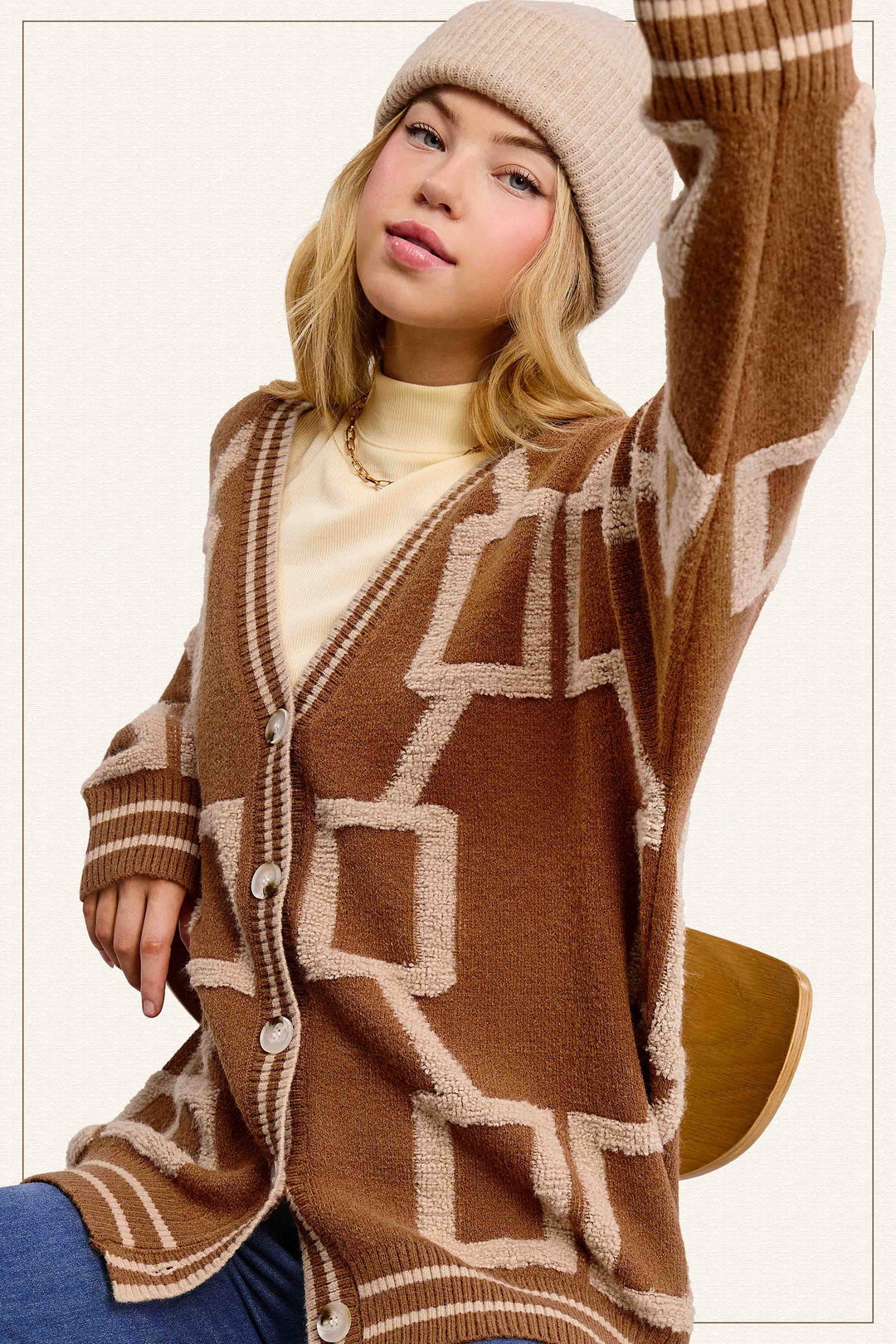 Gucci Loose Fit Drop Shoulder Cozy Knit Cardigan