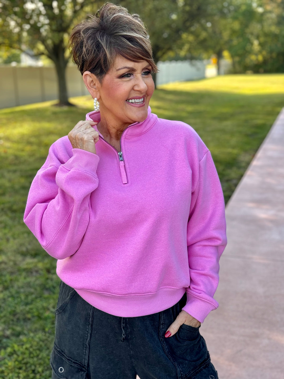 Half Zip Fleece Sweatshirt - 3 Color Options