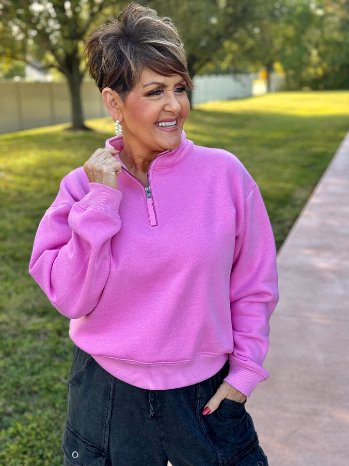 Half Zip Fleece Sweatshirt - 3 Color Options