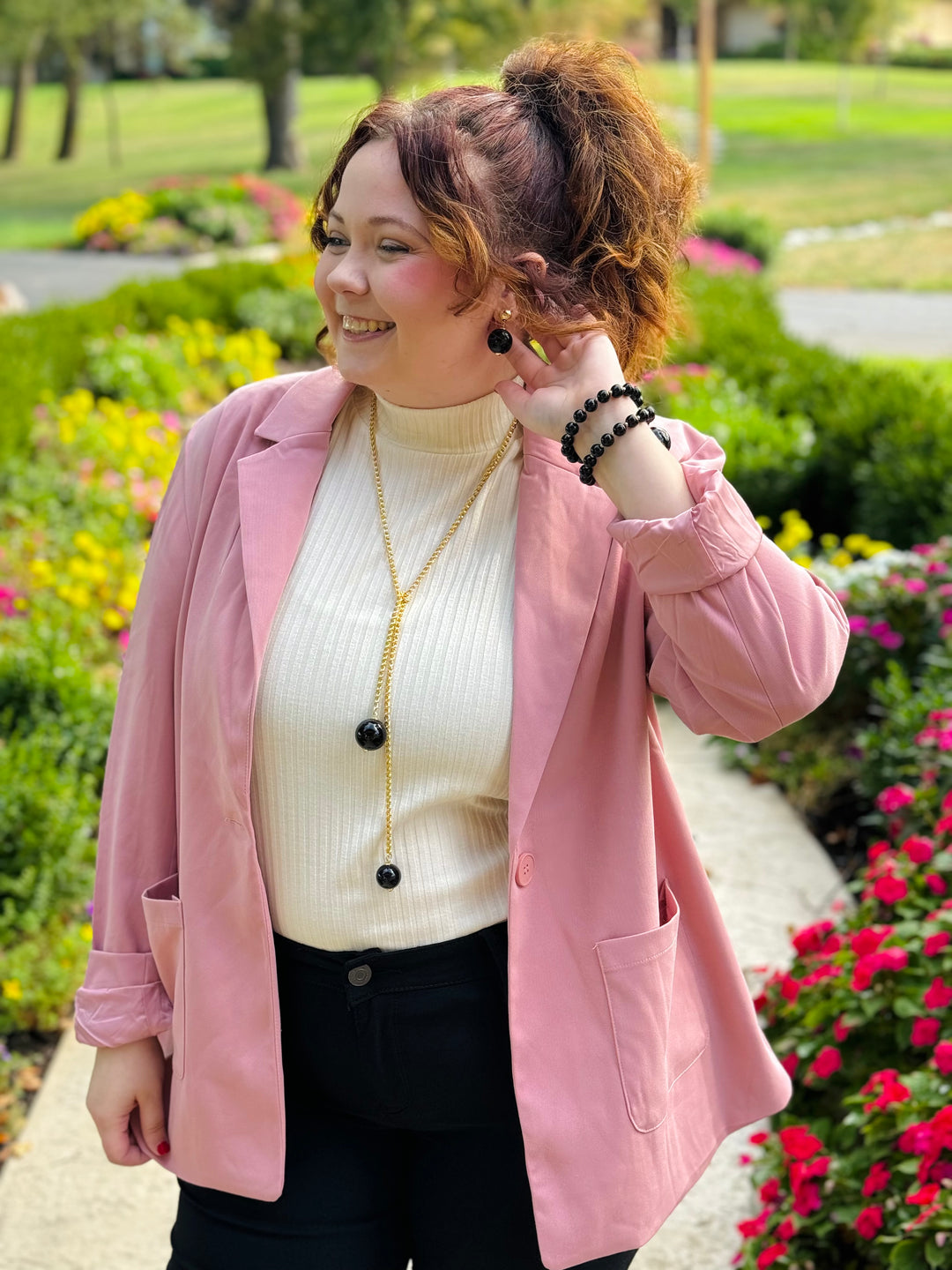 Pink Boyfriend Blazer - Small Through Extended Sizes