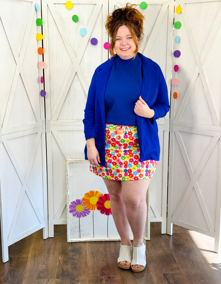 Bright Blooms Floral Skort - Available S - Extended Sizes