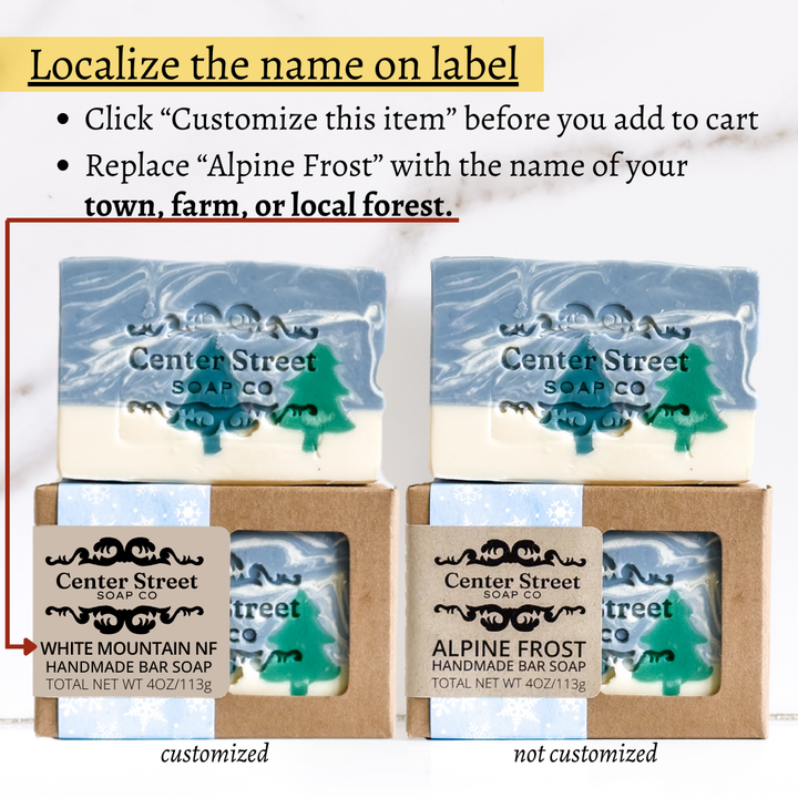 Alpine Frost Customizable Christmas Handmade Bar Soap - 4oz