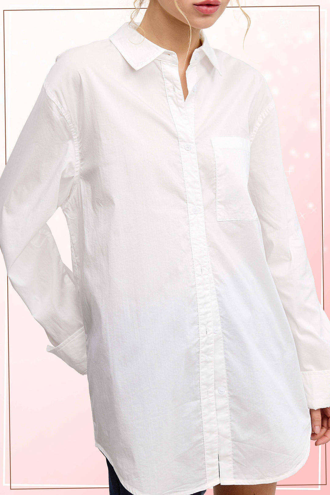 Classic Collared Button Down Poplin Shirts - 2 Color Options