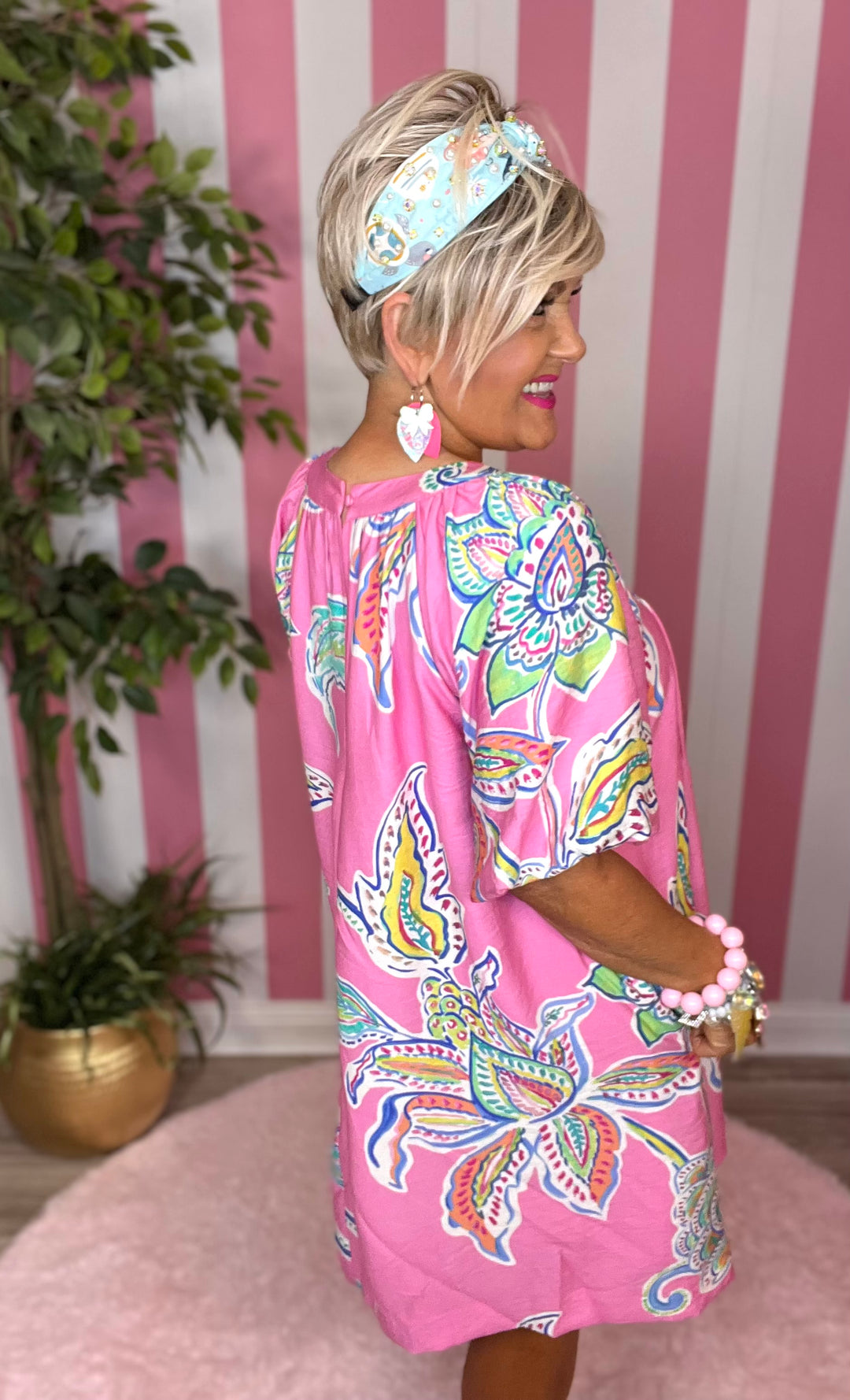 Paisley Dress-Pink