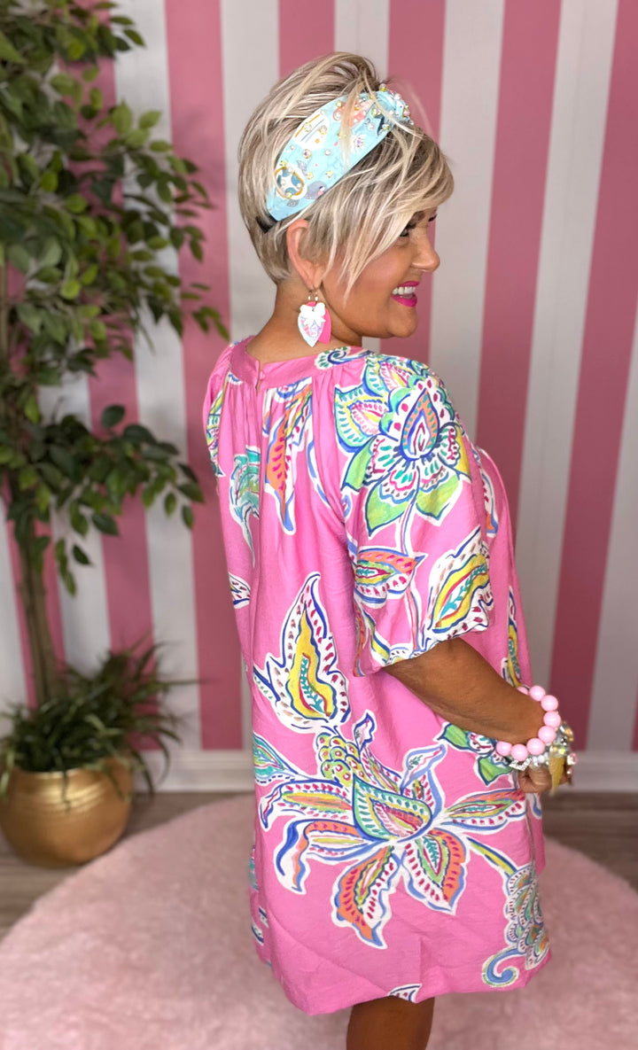 Paisley Dress-Pink