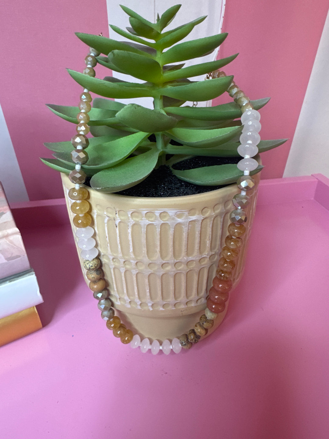 Glass Bead Necklace-3 Color Options