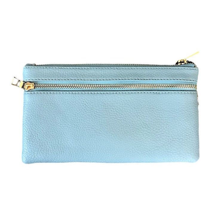 Light Blue Double Pouch Crossbody