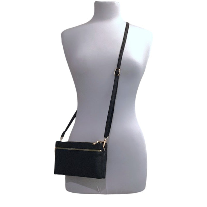 Light Blue Double Pouch Crossbody