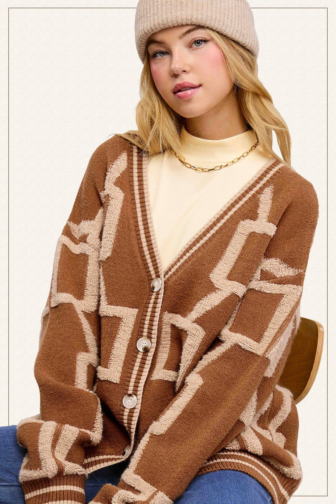 Gucci Loose Fit Drop Shoulder Cozy Knit Cardigan