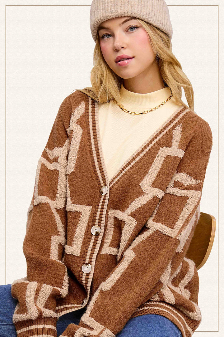 Gucci Loose Fit Drop Shoulder Cozy Knit Cardigan