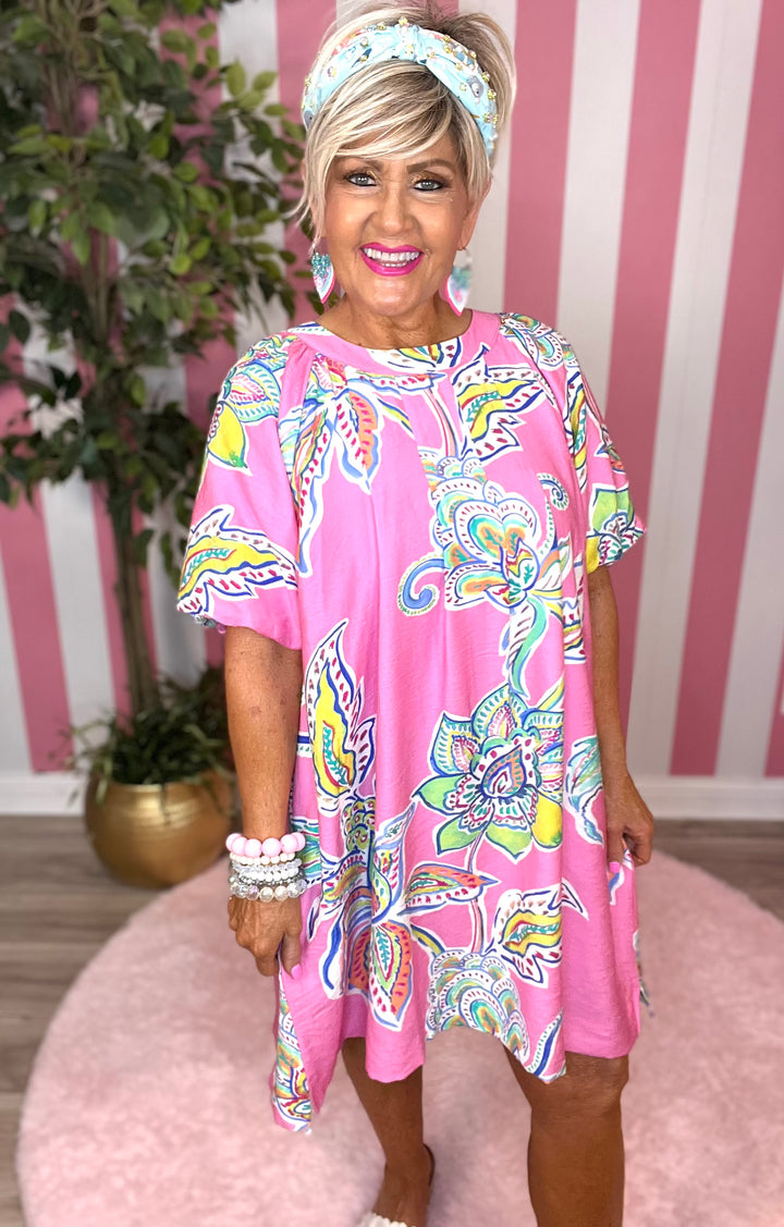 Paisley Dress-Pink