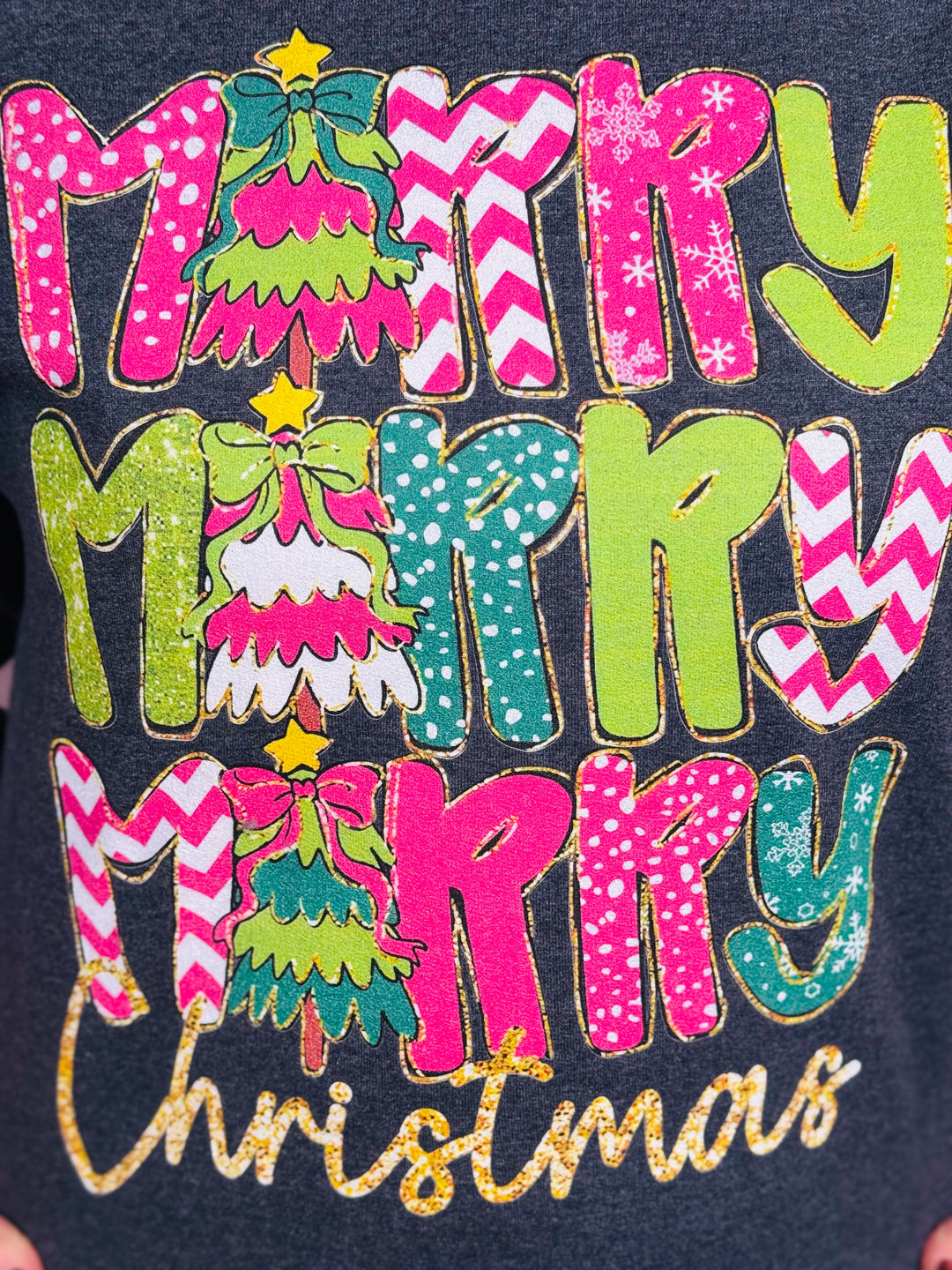 Charcoal"Merry Merry Merry Christmas" Sweatshirt