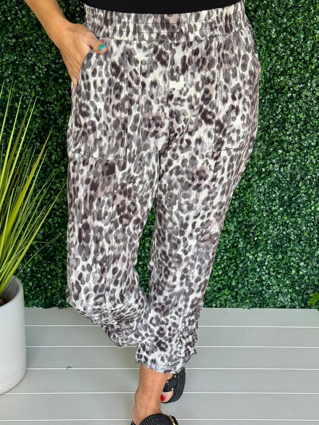Pull On Pants W/ Side Ruching Detail - 5 Color Options