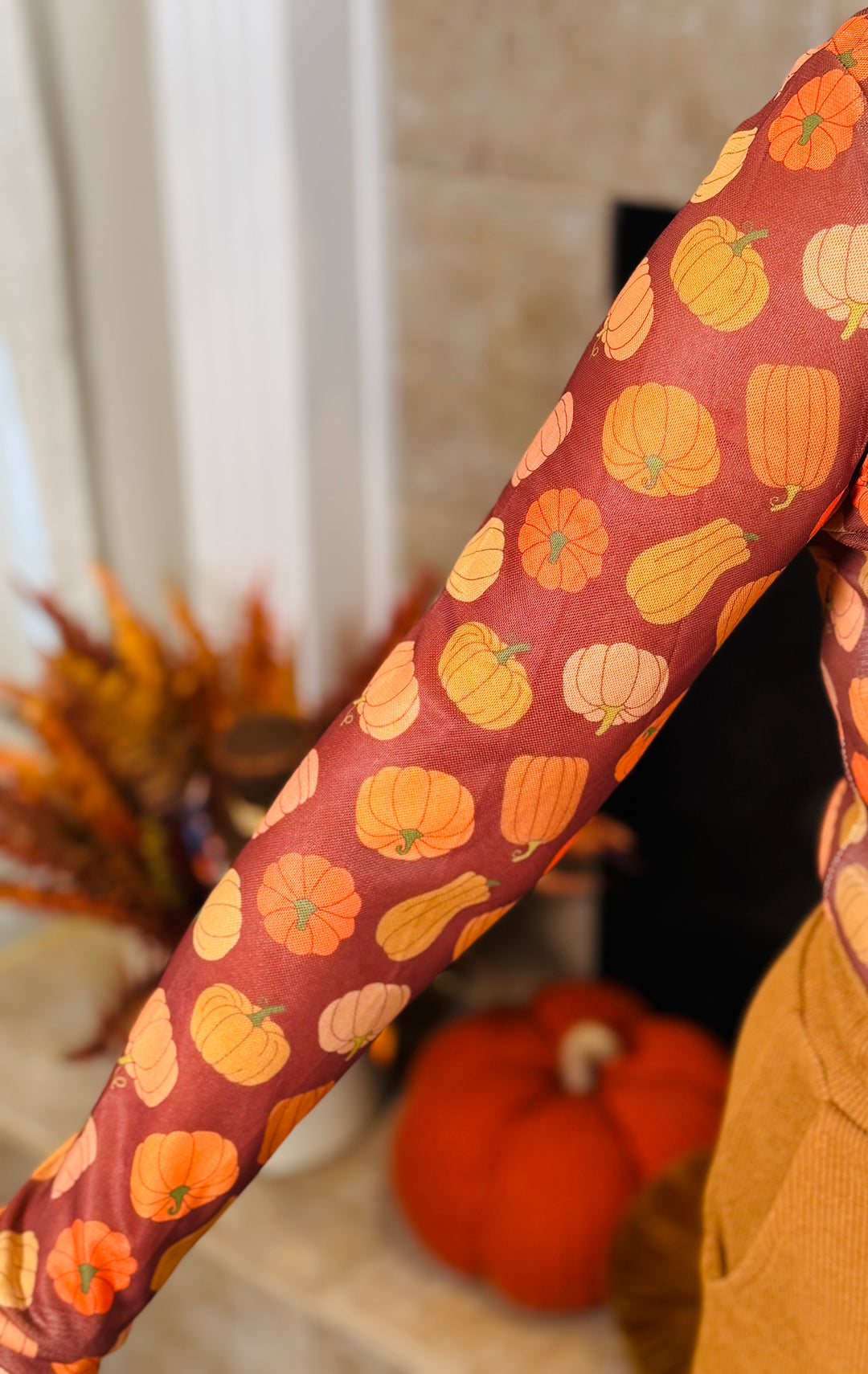 Keigan Mesh Top- Pumpkin Perfection