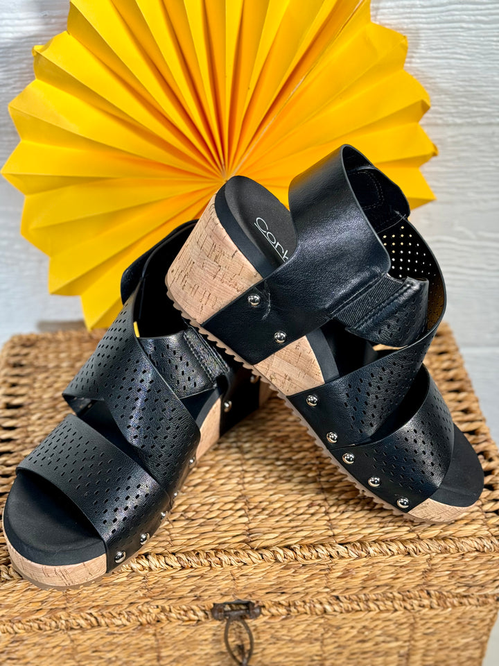 Perforated Strappy Wedge - 4 Color Options