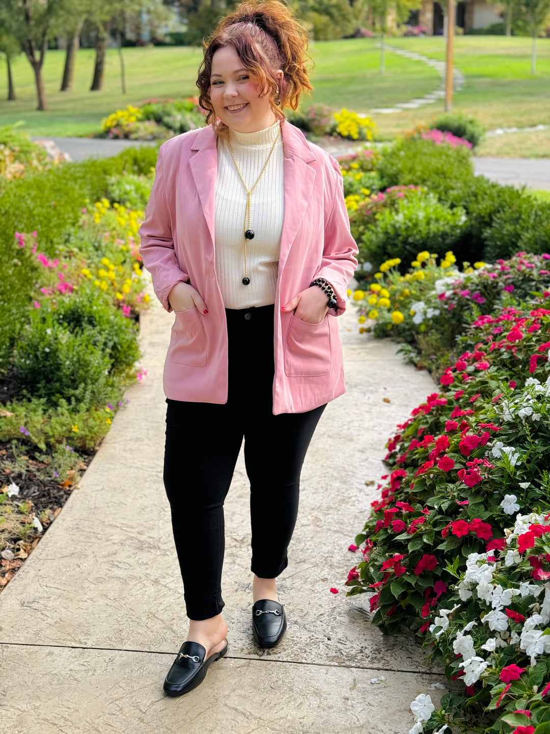 Pink Boyfriend Blazer - Small Through Extended Sizes