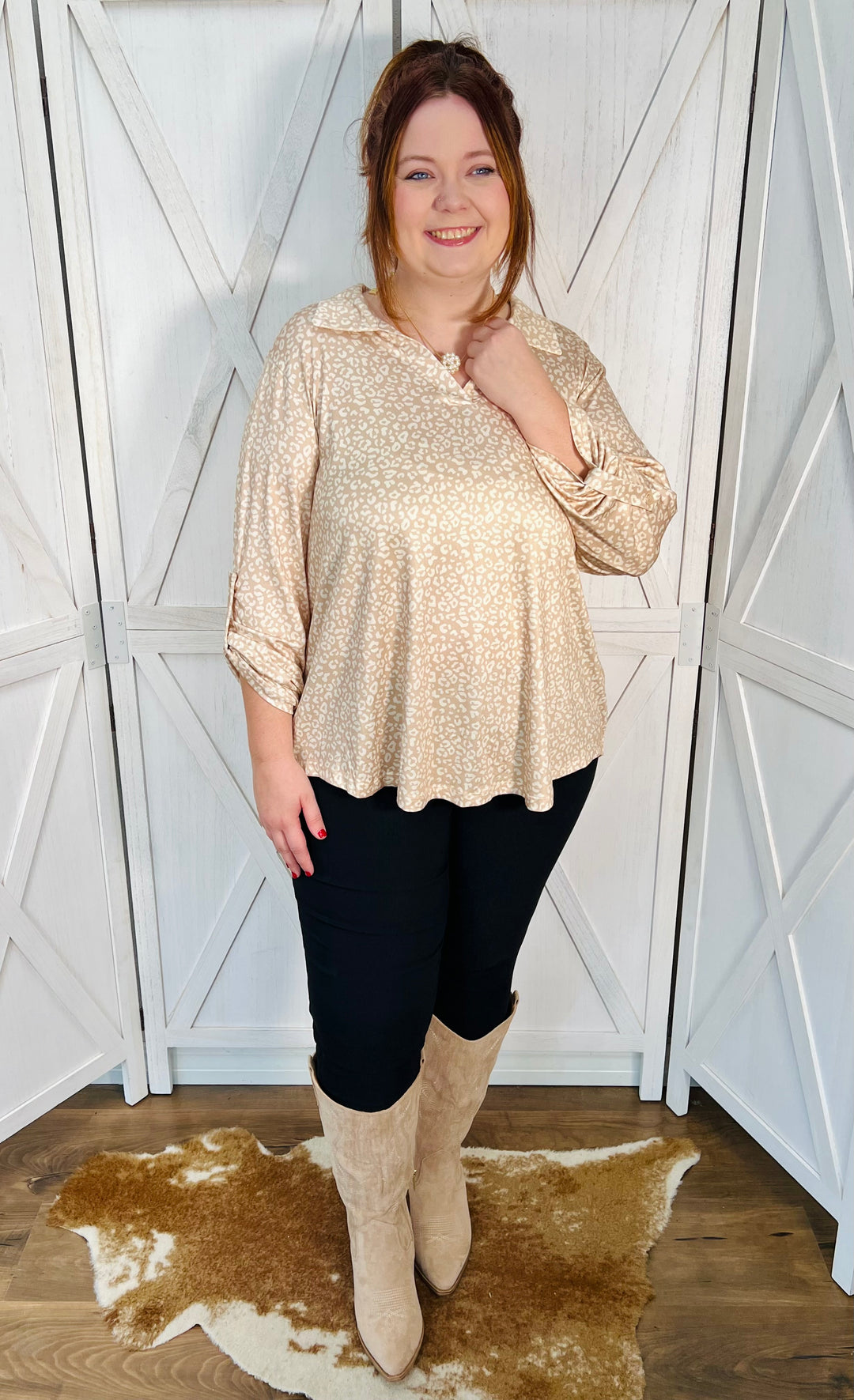 Leopard Blouse - Small Through Extended Sizes - Final Sale