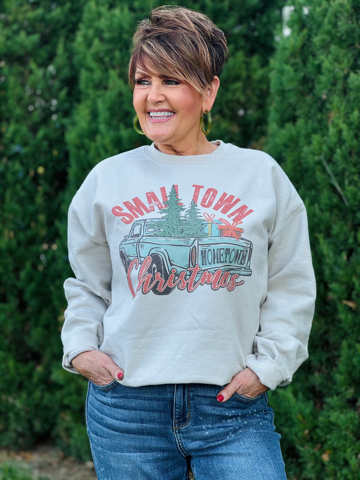 Tan Small Town Christmas - 2 Style Options - Small Through Extended Sizes - FINAL SALE