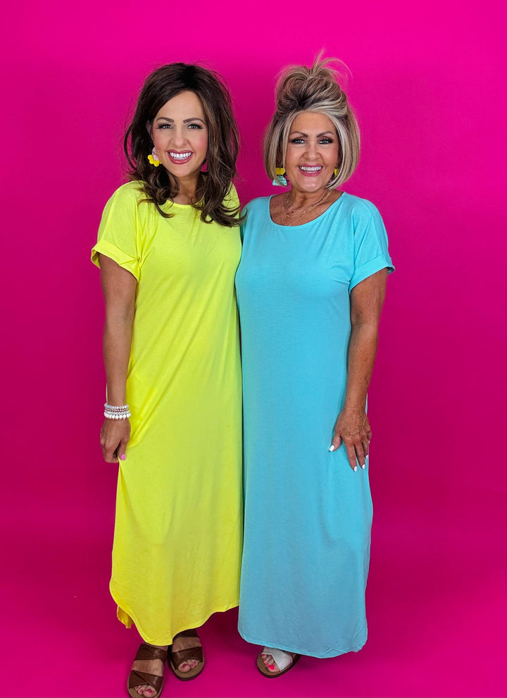 Vibrant Neon Maxi Dress - 3 Color Options - Available Small Through Extended Sizes