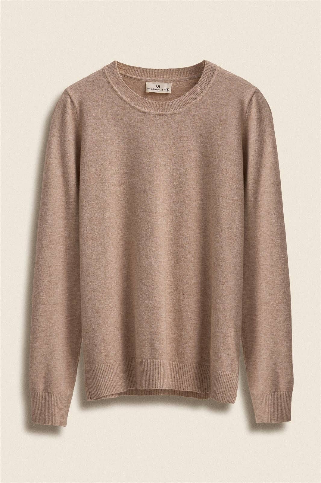 Soft Viscose Blend Crewneck Knit Pullover-5  Color Options!!