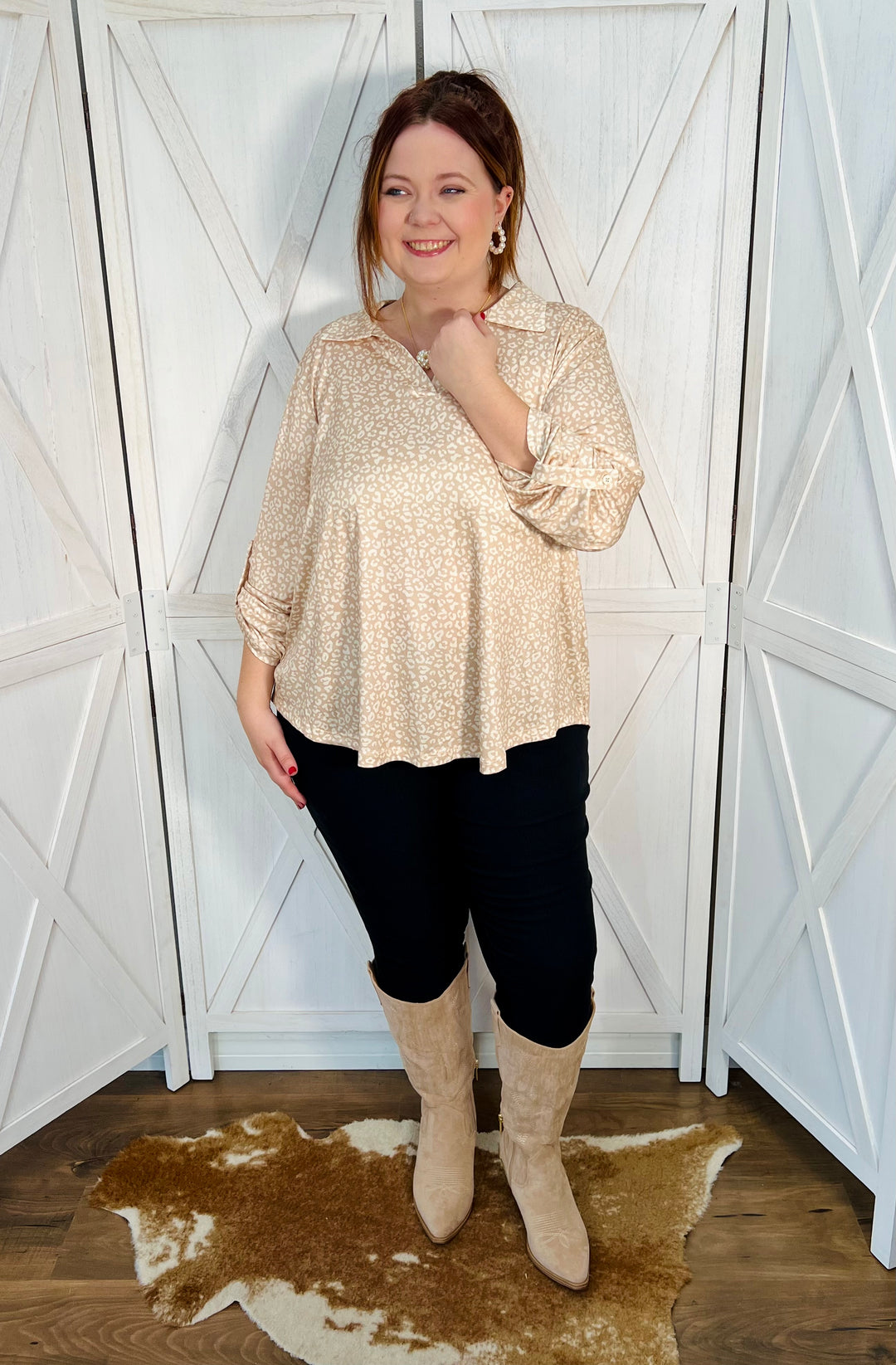 Leopard Blouse - Small Through Extended Sizes