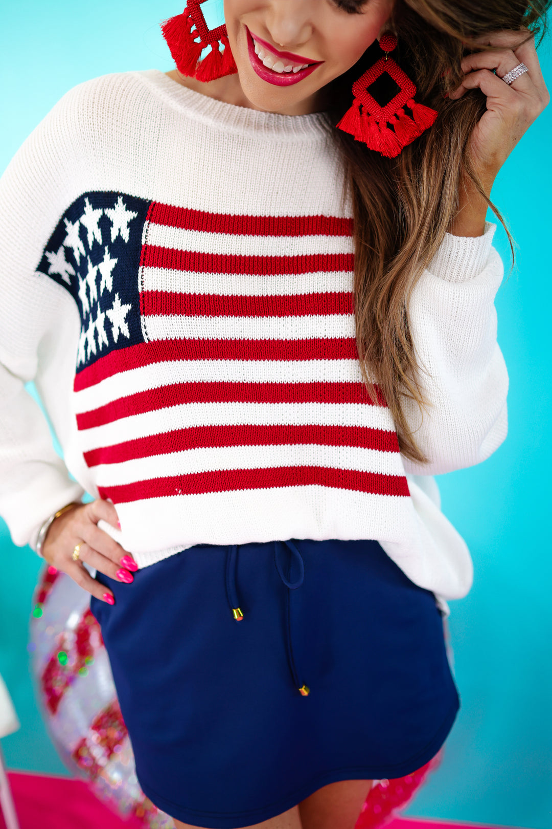 Jess Lea PREORDER - Americana Flag Sweater - Final Sale