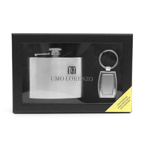 Flask and Keychain Gift Set