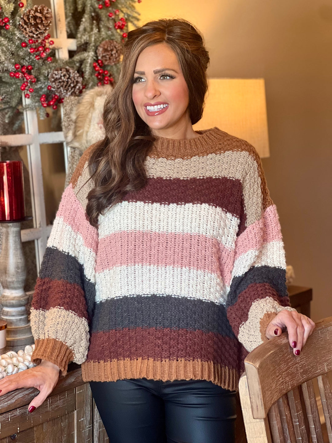 Stripes Color Block Chunky Sweater Pullover - 2 Color Options - Final Sale