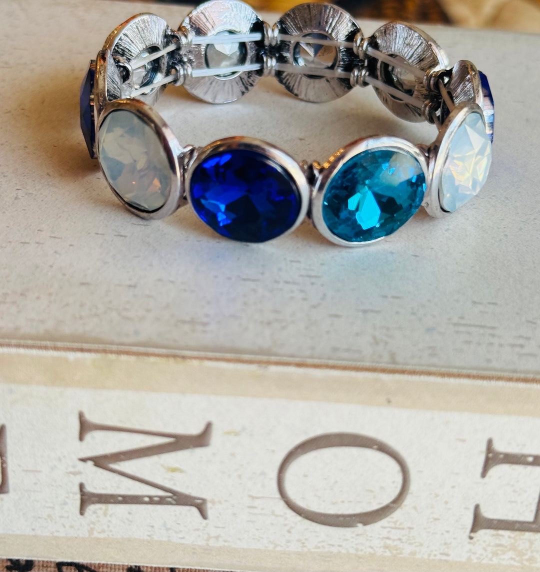 Multi Stone Crystal Bracelet-3 Color Options