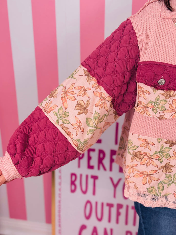 Mauve Balloon Sleeve Jacket