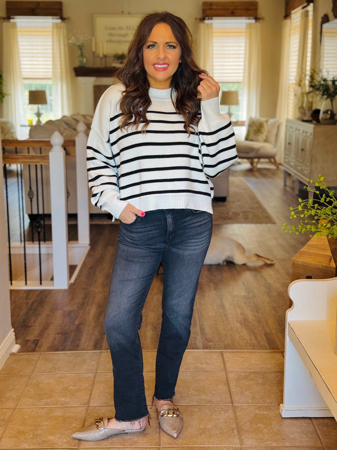 Washed Cropped Denim Pants