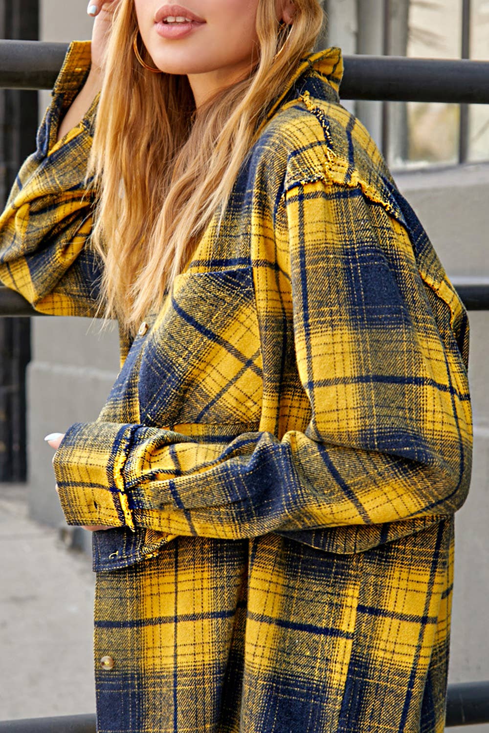 Soft Fabric Plaid Mineral Washed Button Down Shirt-3 Color Options