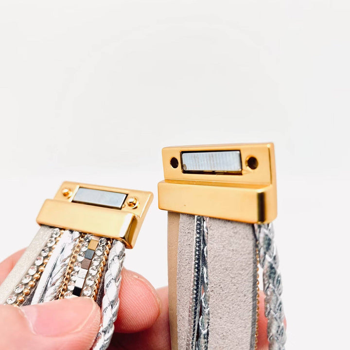 Multi-Layer Heart Charm Bangle Bracelets - 3 Color Options