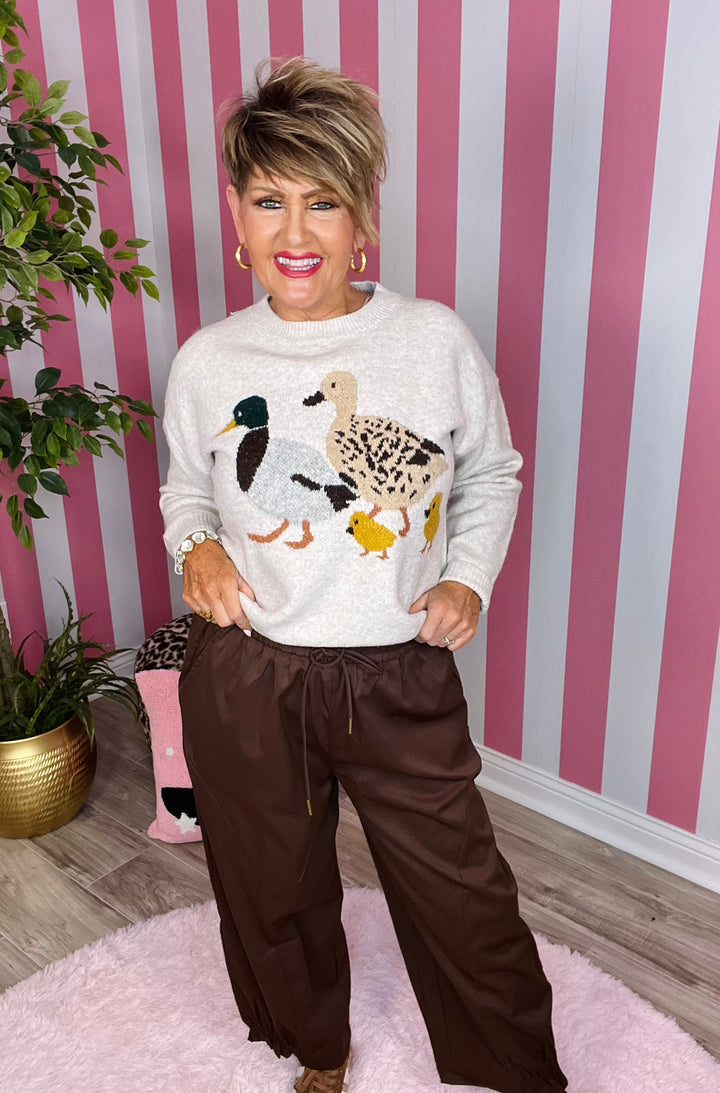 Mallard Duck Intarsia Knit Sweater-Two Color Options