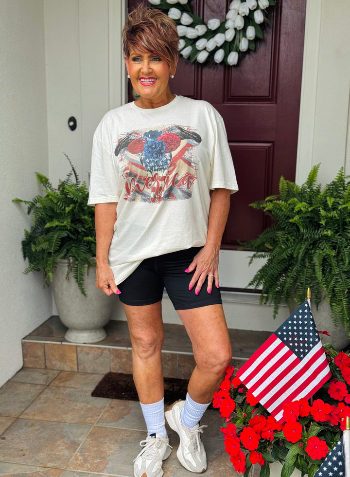 Patriotic 'Merica Cream Tee
