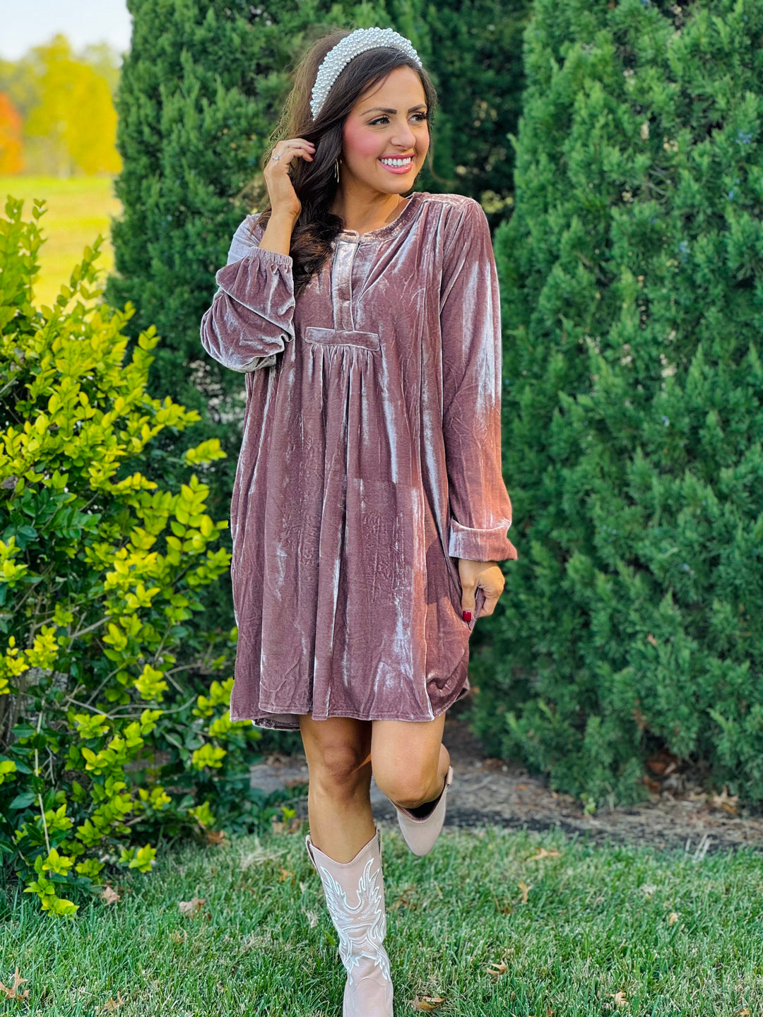 Long Sleeve Soft Velvet Tunic Dress - 5 Color Options - Small Through Extended Sizes