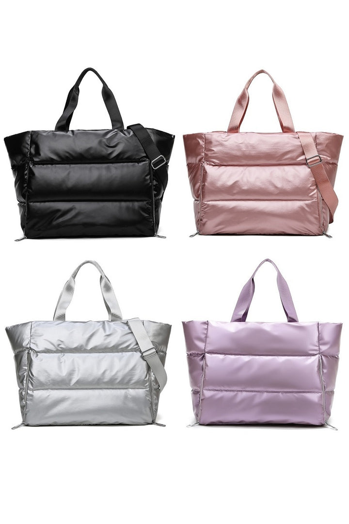 Puffy Quilted Waterproof Travel Tote Bag - 4 Color Options