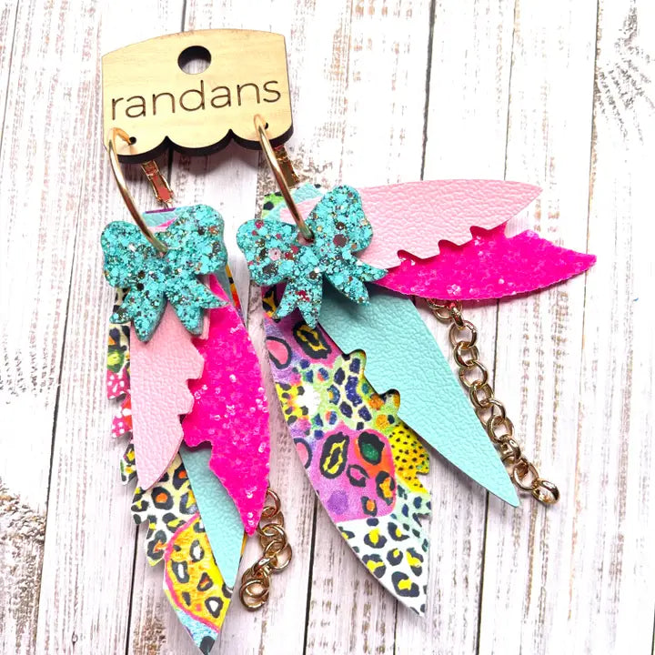 Multi Layered Leaf Shape 3 inch Earring