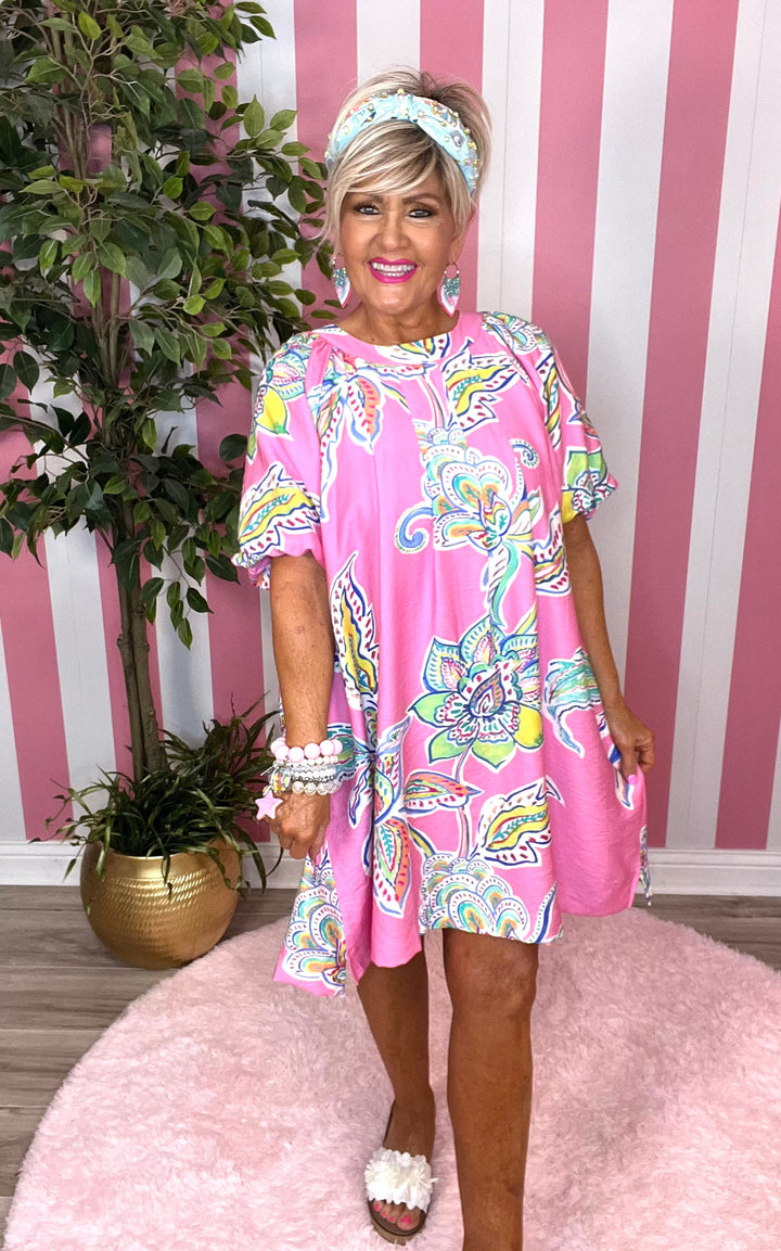 Paisley Dress-Pink