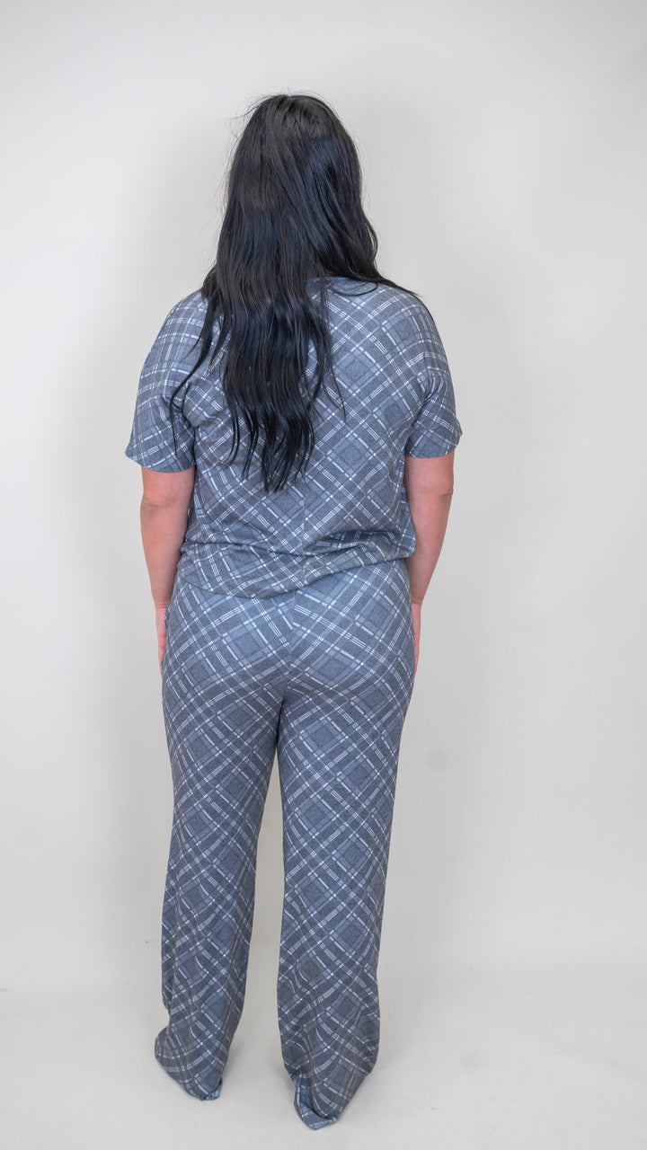 Black Plaid Pajama Pant Set by Salty Wave (TOP & BOTTOM)  *DEAL*