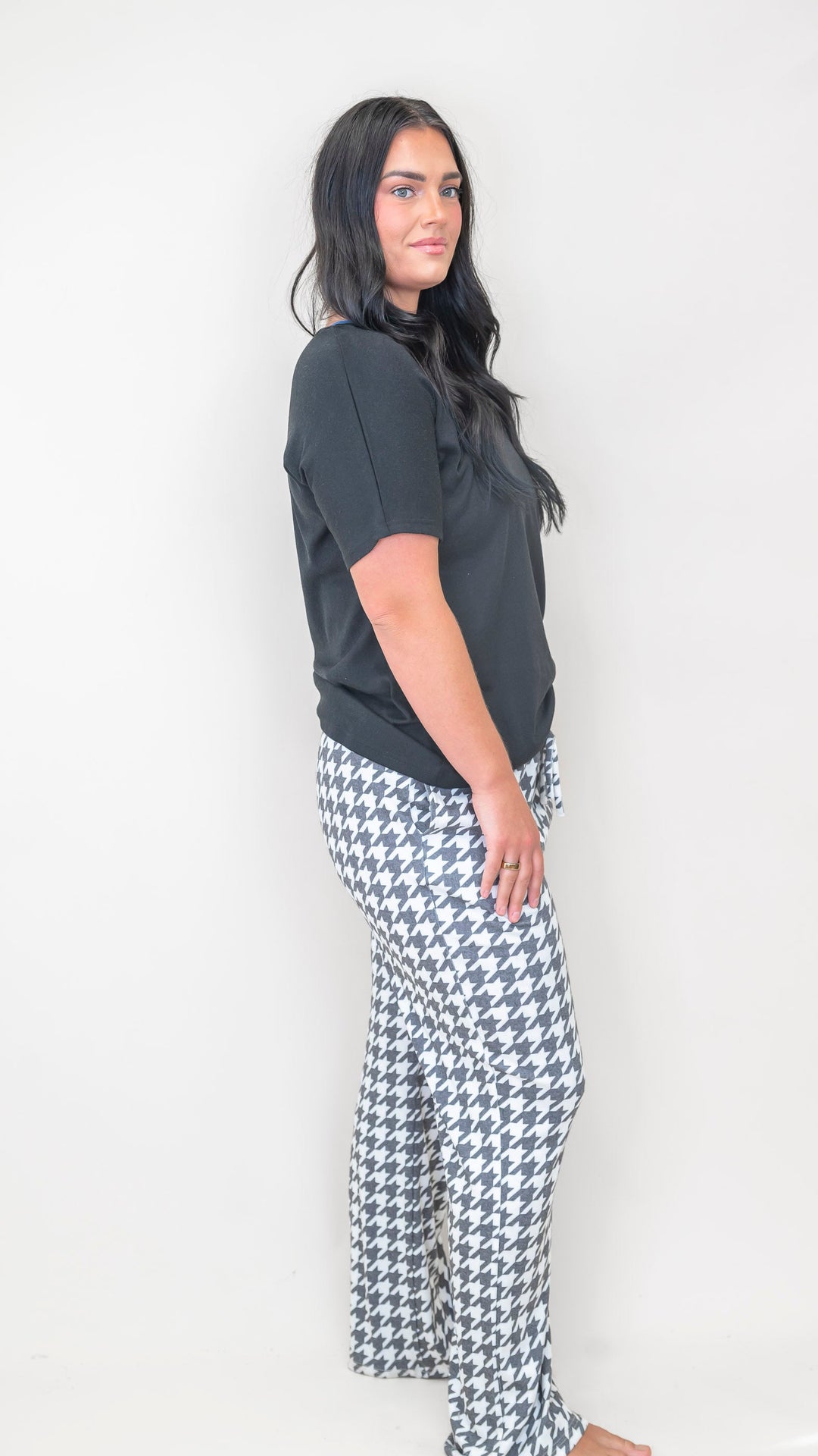 Black Houndstooth Pajama Pant Set by Salty Wave (TOP & BOTTOM)  *DEAL*