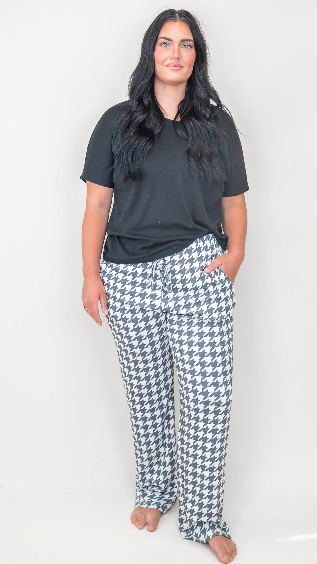 Black Houndstooth Pajama Pant Set by Salty Wave (TOP & BOTTOM)  *DEAL*
