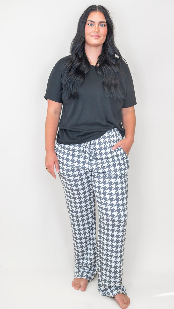 Black Houndstooth Pajama Pant Set by Salty Wave (TOP & BOTTOM)  *DEAL*