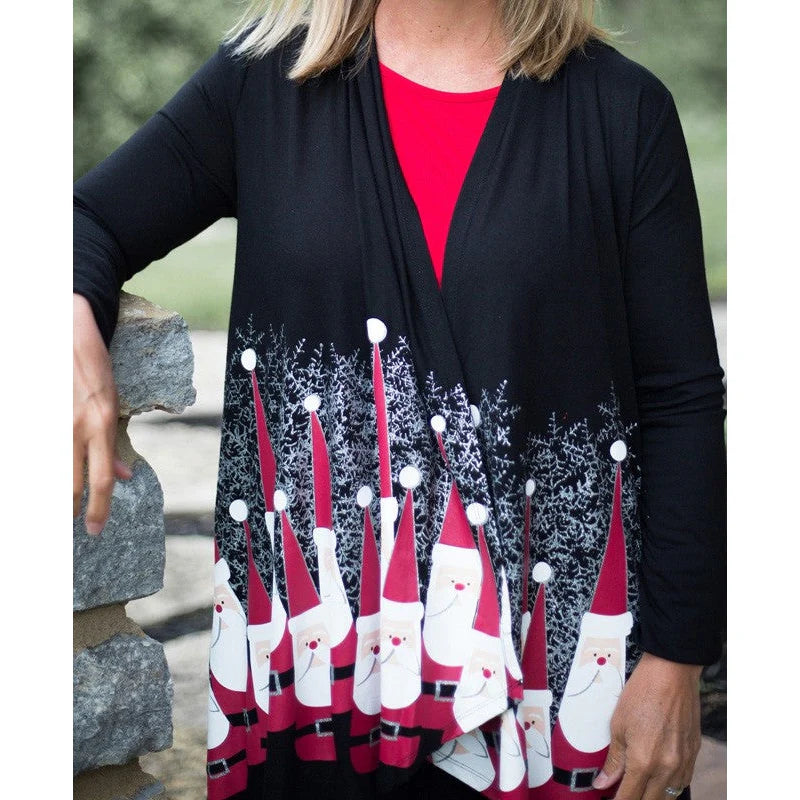 Black Bowling Pin Santa Kimono - Small Through Extended Sizes