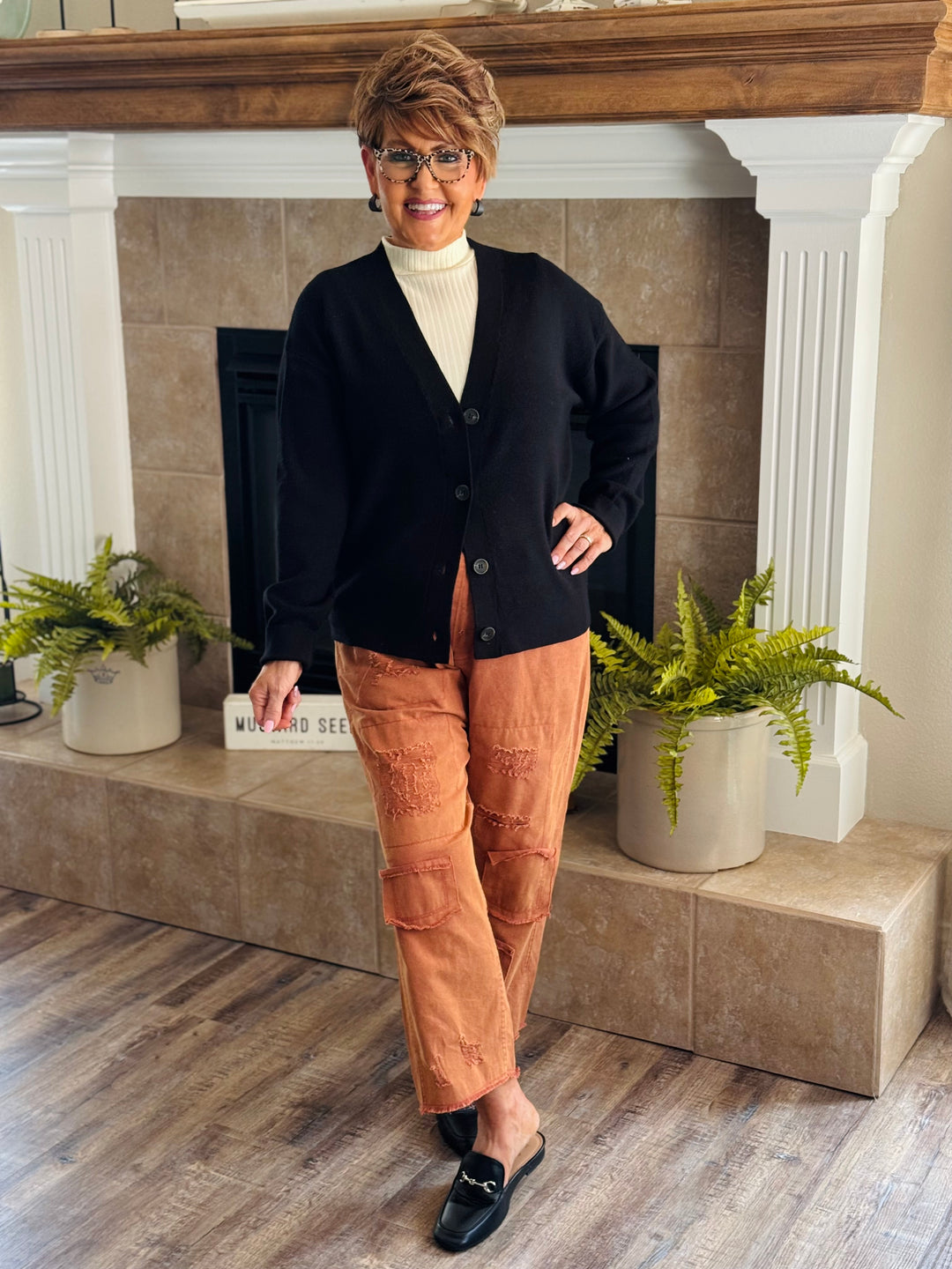 Drop Shoulder Sweater Cardigan - 5 Color Options